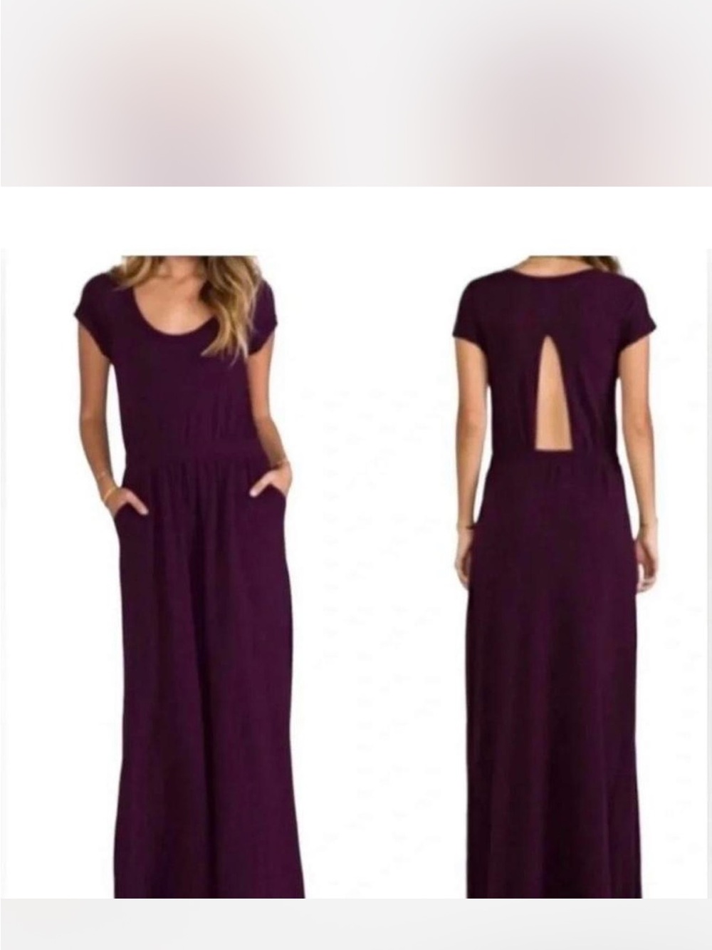 FREE PEOPLE FP Beach Andrina's Long CUT OUT High Slit side POCKETS Maxi Dress S